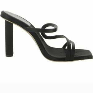 ILIO SMERALDO Maeve Black Slip On Open Toe Heel Shoes NWT Size 39